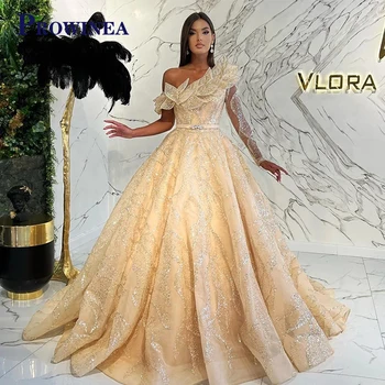 PROWINEA de Lux din Dubai Rochie de Bal Aur Rochii de Seara pentru Femei Nuntă 2023 Elegant pe Un Umăr de Bal Formale Rochie de Petrecere Vestidos