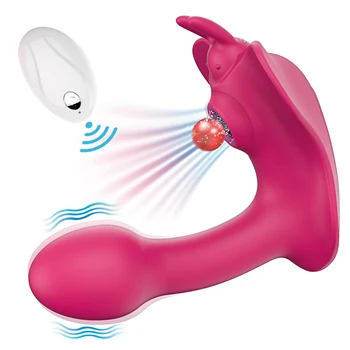 Fluture Portabil Penis artificial Vibratoare Pentru Femei Cupluri Jocuri pentru Adulți flirt Jucării de la Distanță fără Fir Supt Vibratoare Stimulator Vaginal
