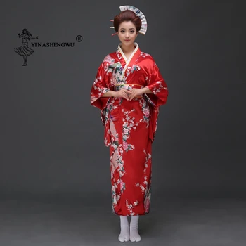 Kimono Japonez Tradițional De Imprimare Yukata Femei, Kimono Dress Japonia Naționale Stil Strat Sexy Asiatice Îmbrăcăminte Kimono Cosplay Costum