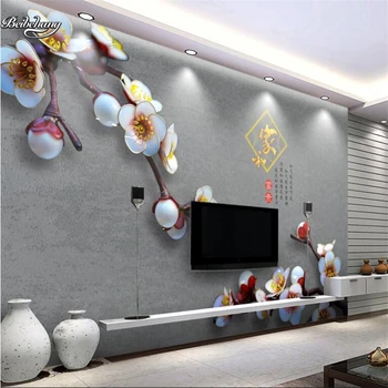 beibehang High - end 3D relief jad orhidee bijuterii de fundal de perete personalizate, picturi murale de mari dimensiuni non - țesute monitorului tesatura