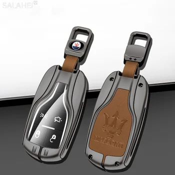 Metal-Piele Auto Smart Key Caz Acoperire pentru Maserati Levante Ghibli Quattroporte GT Granturism GranCabrio Breloc Accesorii