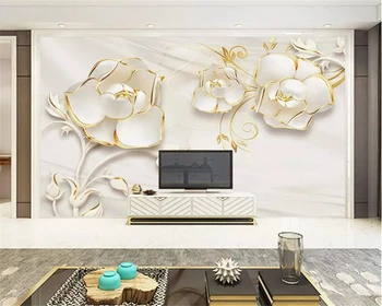Personalizate 3d wallpaper 3D stereo mătase moda de lux a Crescut de fundal de decor de perete 3d tapet mural papier peint