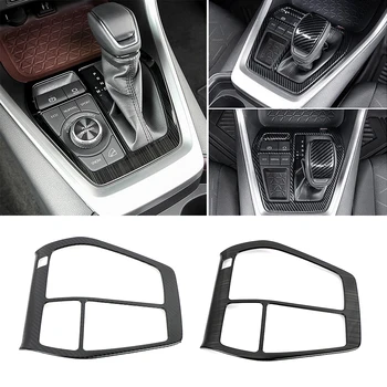 Pentru Toyota Rav 4 Rav4 LHD 2019-2022 LA cutia de Viteze Gear Shift Cadru Panou Ornamental din Oțel Inoxidabil, Fibra de Carbon Negru de Culoare