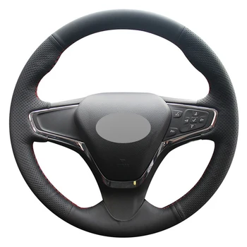 PU negru Faux din Piele cusute de Mână Mașină Capac Volan pentru Chevrolet Cruze 2014-2018 Volt 2016 2017 Noul Cruze