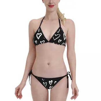 2022 Sexy Bikini Seturi Inimă de Cerneală de costume de Baie Femei Costum de Baie Vara Beachwear Set XXL