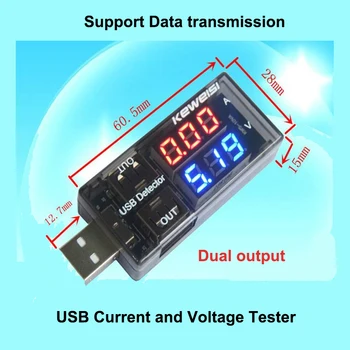 Curent și Tensiune Tester USB Voltmetru Ampermetru Dublă de Ieșire de Afișare Metru