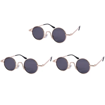 3X Epocă ochelari de Soare Rotund Design de Brand Femei Bărbați ochelari de Soare de Lux Retro Uv400 Ochelari de Moda Nuante