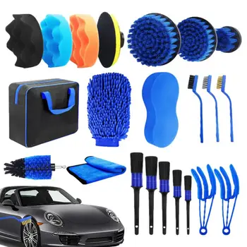 Spalatorie Auto Kit 22 De Piese Auto Profesionale Auto Kit De Curățare Mașini De Curățare De Mașini De Spălare Perie Roata Interior Decalaj Perie De Curatare Anvelope