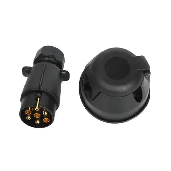 2 BUC Black7 Pin Socket Euro Remorca Auto Adaptor Convertor de Remorcare