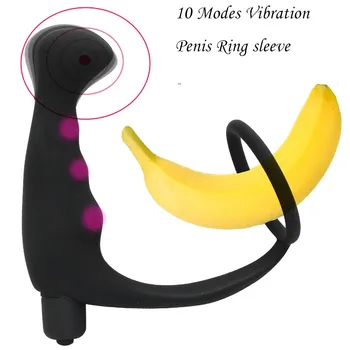  Silicon Moale Anal, Dop De Fund Vibrator Cu 10 Viteze Jucărie Sexuală Pentru Om Inel Penis Prostata Masaj Sex Masculin Vibratoare Sex Produsele
