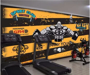 personalizat murale 3d tapet fotografie Retro, desene animate fitness caracter ridicarea de greutati Home decor living tapet pentru pereți 3 d