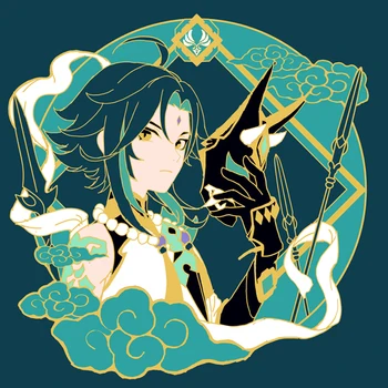 Anime Genshin Impact Xiao Cosplay Prop insigna emblema 5.5 cm
