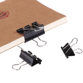 10buc/mult Black Metal Liant Clipuri Note Scrisoare Agrafă de birou Rechizite de Birou Obligatoriu Cleme de Fixare 19mm/ 25mm/ 32mm