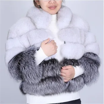 2022 noua jacheta de iarna din piele naturala iarba haină scurtă din piele haină de blană pentru femei geaca de piele haină de blană de vulpe