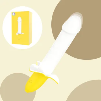 În formă de banană Clitoridian Vibrator G-spot Vaginale Stimulator Silicon Moale Penis artificial sex Feminin Masturbator Adult Jucarie Sexuala pentru Femeie