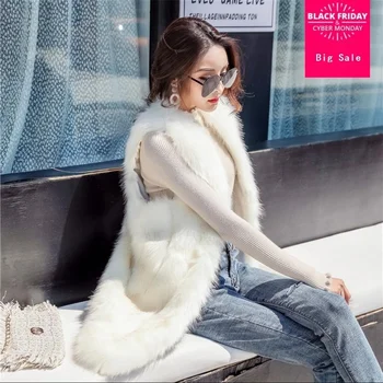 noi imitație de blană de vulpe haina de Iarna vesta Orientul Mijlociu lux femei faux blana haina de moda casual subțire fără mâneci vesta L1569