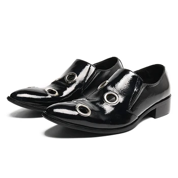 Negru Clasic Din Piele De Brevet A Subliniat Toe Barbati Pantofi Formale Pentru Plus Dimensiune Nunta Rochie De Bal Pantofi Om Slip On Casual Pantofi De Afaceri