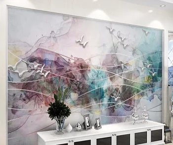 Bacal Tapet Personalizat Stil Chinezesc Decorative Abstracte Pictura de Cerneală Peisaj Păsări TV de Perete de Fundal murale 3D tapet
