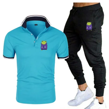 2022 de vară de înaltă calitate, noul Golf Polo Shirt Set de moda pentru bărbați set tricou + Pantaloni Set barbati