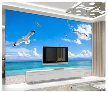Foto personalizat tapet pentru pereți 3 d Moderne peisaj de mare cer albastru nori albi pescărușul de fundal de perete pictura decorativa