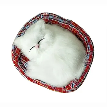 1 buc Kawaii Simulare de Sondare Pisici de Dormit Jucărie de Pluș Cu Cuib de decoratiuni Interioare Preferate de Copii Cadou de Ziua de nastere