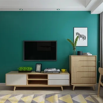 Impermeabil și rezistent la pete păun albastru și verde pur pigment de culoare de fundal minimalist modern, dormitor, camera de zi