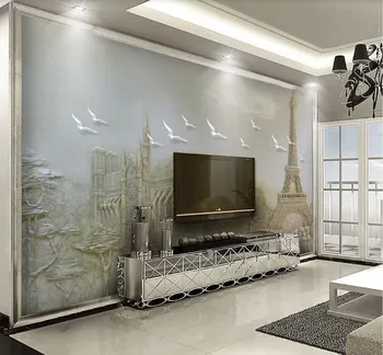 3D stereo relief Europene renumite clădire în stil Frescă Tapet Dormitor, Living cu TV, Canapea Decor Decor de Perete Wallpaper 3 D