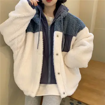 De iarnă pentru Femei 2021 Moda Vrac Cald Cashmere Hooded Geaca Casual de Bumbac Gros Geaca coreean Haina Mantou Supradimensionat