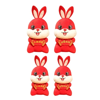 Mascota De Iepure Jucărie Roșie Bunny Zodiac Păpușă De Pluș Animale Papusa Copii De Dormit Papusa Strânge Perna Lunar Chinezesc Anul Decor