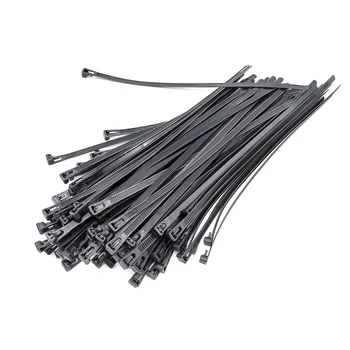 100buc/lot 30cm Ambalaj Negru Reutilizabile Nailon Cablu Cravată Tub de Linii Fixe de Fixare Curea Clip