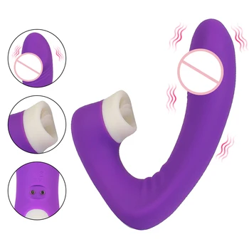 Portabil Dildo Vibrator Vaginal Stimulator Clitoris Lins Limbă Vibrator G-Spot Masaj Adult Jucarii Sexuale pentru Femei