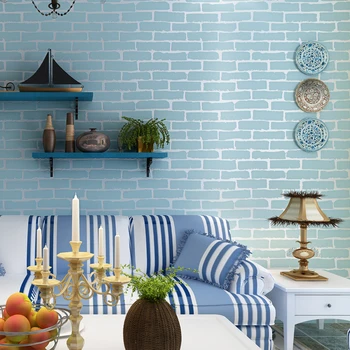 beibehang Albastru tapet Caramida pentru pereti 3 d papel de parede para quarto murală wallpaper-3d gazete de perete decor acasă 3d parchet
