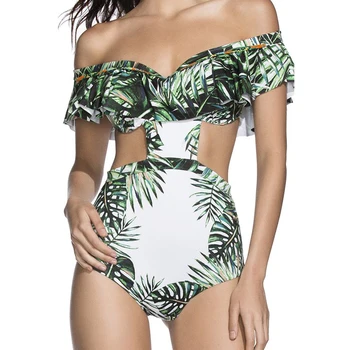 Femei Bikini Elegant Verde-O Singură Bucată 2021 Noi De Vara Bikini Femei Cu Talie Înaltă Sârmă Floral Gratuit Bumbac Bikini Beach Bikini Sexy