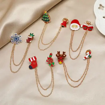 Crăciun Băieți Picură Ulei De Lanț Dublu Fulg De Nea Femei Brosa Haine Accesorii Cadou De Crăciun Pe Stil Coreean Insigna