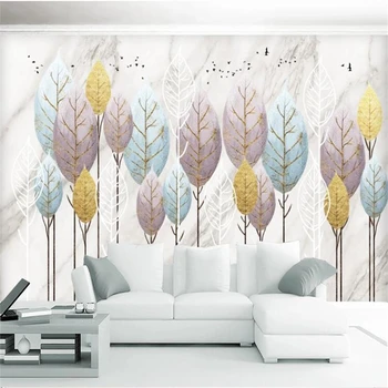 wellyu papel de parede Personalizate 3d wallpaperModern minimalist bogat frunza de copac peisaj de fundal de perete decorativ