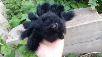 noi drăguț simulare black fox jucărie polietilenă & blanuri nouă-cozi de vulpe model cadou despre 15x6x7.5cm 0934