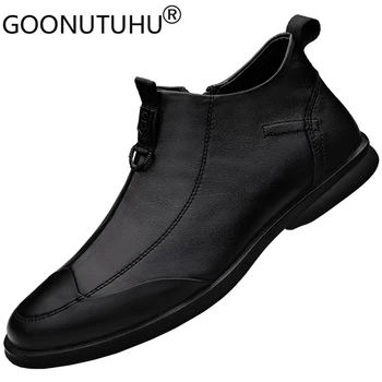 2022 Stil de Moda Pantofi Barbati Casual din Piele Pantofi Derby Omul Clasic Maro Negru High Top Frumos Pantofi Confortabili Pentru Barbati
