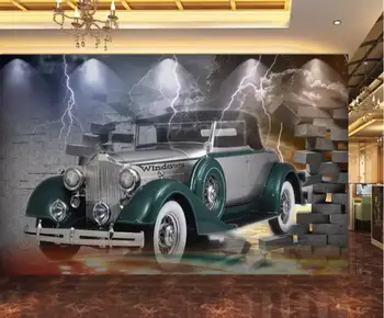 Personalizate de mașini de Epocă 3d Stereoscopic de Fundal gazete de Perete Decor Acasă Living Fotografie Tapet, picturi Murale