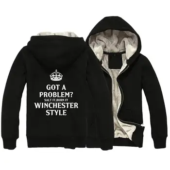 Femeie Fata Parka Full Zip Coat Winchester Stil Supranaturale Imperiul Coroanei Problemă Sare Arde Plus Catifea Toamna Iarna ZIIART