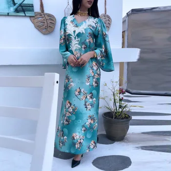 Maxi Rochie Floral Imprimat Liber Casual Chic Aplici Islamic Abaya Haine de Femeie Musulmană Arabia Saudită abhaya rochie musulman