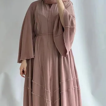 Rochie musulman Dubai Orientul Mijlociu Malay Asia de Sud-est Solidă Rochie Lunga Abayas pentru Femei Vistidos Musulmana Robe Elegante Femme
