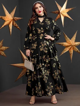 TOLEEN Femei Plus Dimensiune Mare Rochii Maxi 2022 Lux Chic Elegant cu Maneci Lungi Florale Turcia Petrecere de Seara, de Nunta Halat de Îmbrăcăminte