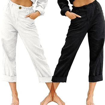Ladiess Casual Pantaloni Cordon Spate Elastic Talie Pantaloni De Moda De Zi Cu Zi Confortabil Pantaloni Pantaloni De Mujer