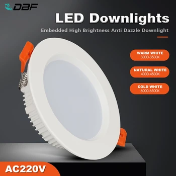 [DBF]Ultra Subțire Rotund LED Încastrat tip Downlight 3W 5W 7W 9W 12W 15W 18W Aluminiu AC220V Lumini la fața Locului Sofer Panoul de Tavan Lămpi