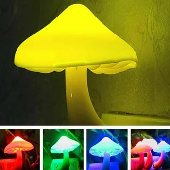 Forma de ciuperci de Noapte LED Lumini Automate Senzor de Acasă Decor Dormitor de Iluminat Lămpi de Perete pentru Camera Copil Lampa de pe Noptiera SUA/UE Plug