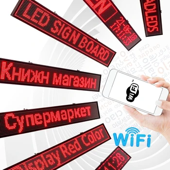 UNTCENT 66cm Smart Wireless Display Led Auto Programabile cu LED-uri Semn Bord Suport Multi-Limbă Roșie Text Pentru Magazin/Bar/Smark