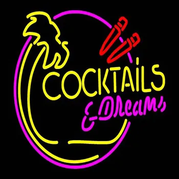 Cocktail-uri Și Vise Semn de Neon Handmade Real Tub de Sticlă de Băutură Răcoritoare, Bar, KTV Club, Magazin, Magazin de Afișare Nu Lumina LED-uri De 17