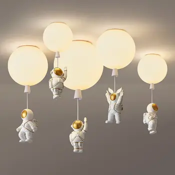 LED Lumini Plafon pentru camere de Copii de Desene animate Astronaut Lampă de Agățat Camera de zi de Decorare Lampă de Plafon