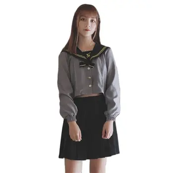 Fete JK uniformă cu mâneci lungi sexy cosplay costum de marinar student costum