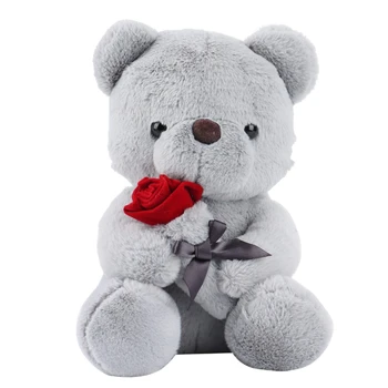 Urs Jucărie De Pluș Cu Rose, Drăguț Animal De Pluș Jucării Perna Urs Papusa Cadou Pentru Copii Baieti Fete Ziua De Crăciun